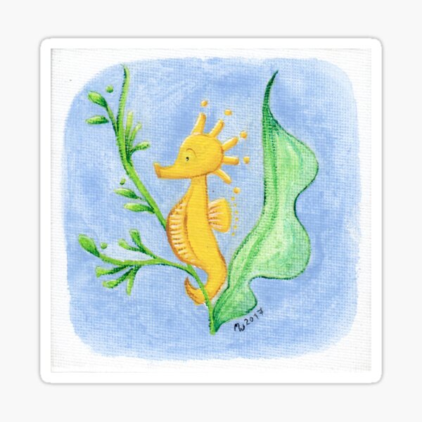 yellow seahorse Sticker
