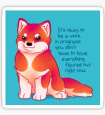 "It's Okay to be a Work in Progress" Malamute Pup Sticker