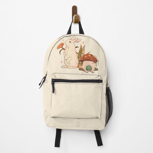 Artikelvorschau, Cottagecore Mushroom House und White Rabbit Rustic Bunny Art Goblincore-Ästhetik entworfen und verkauft von 6sensei.