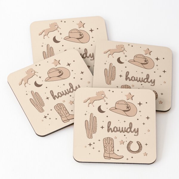 Item preview, Cowboy Hat and Boot Pattern Sepia Brown Cowgirl Aesthetic designed and sold by The-Goods.