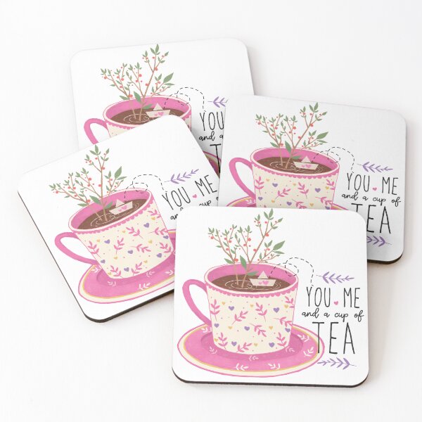Item preview, You Me and a Cup of Tea Pink Floral Botanical Teacup  designed and sold by ElishaKayne.