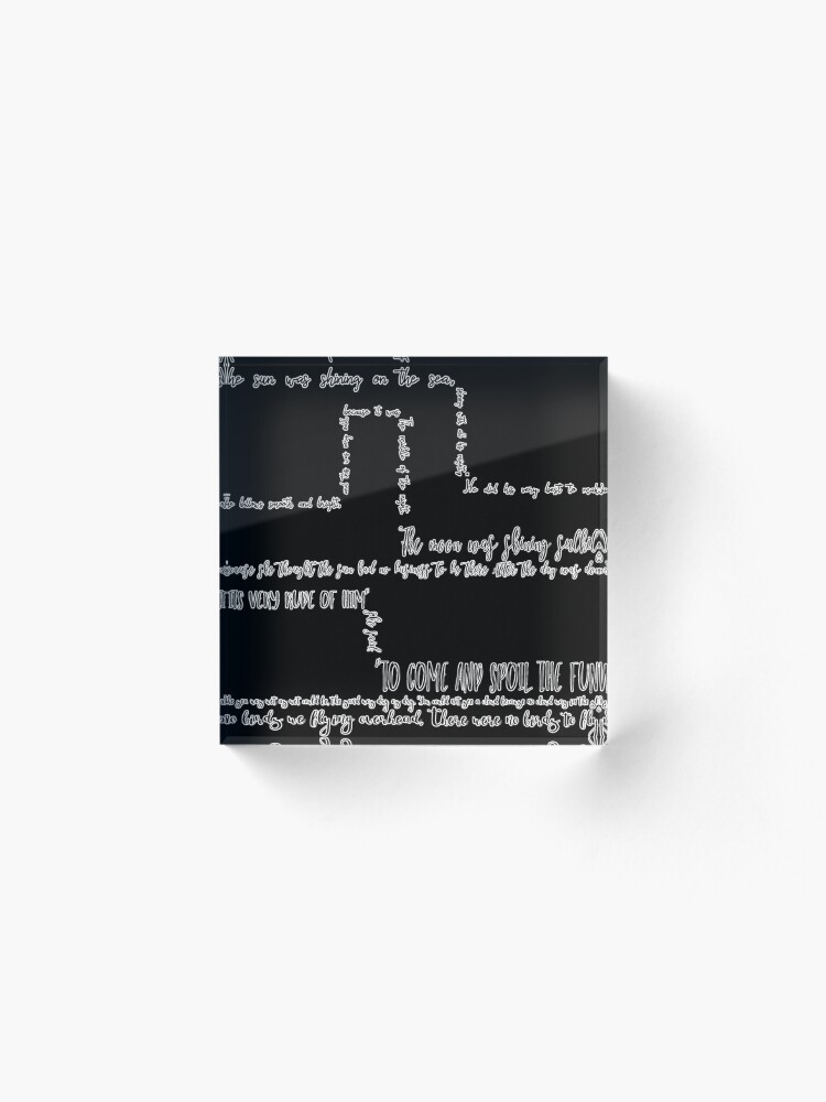 Alternate view of "The Walrus And The Carpenter" - A Text Based Pattern Acrylic Block