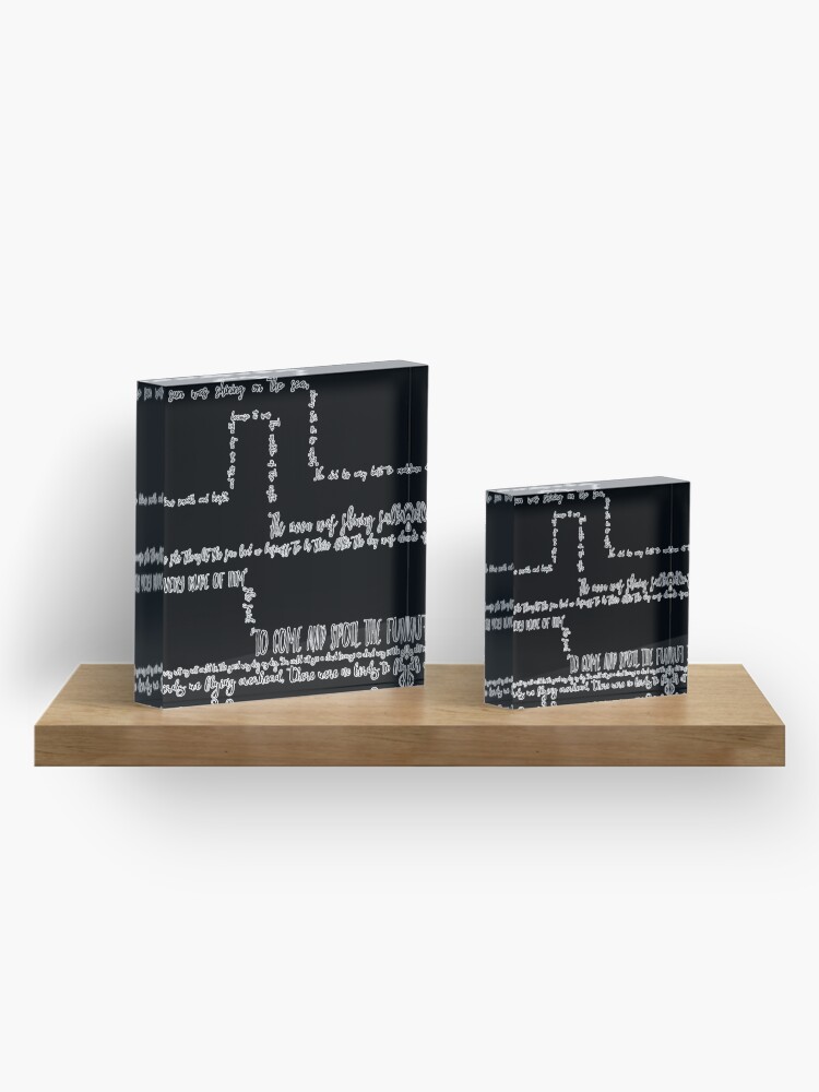 Alternate view of "The Walrus And The Carpenter" - A Text Based Pattern Acrylic Block