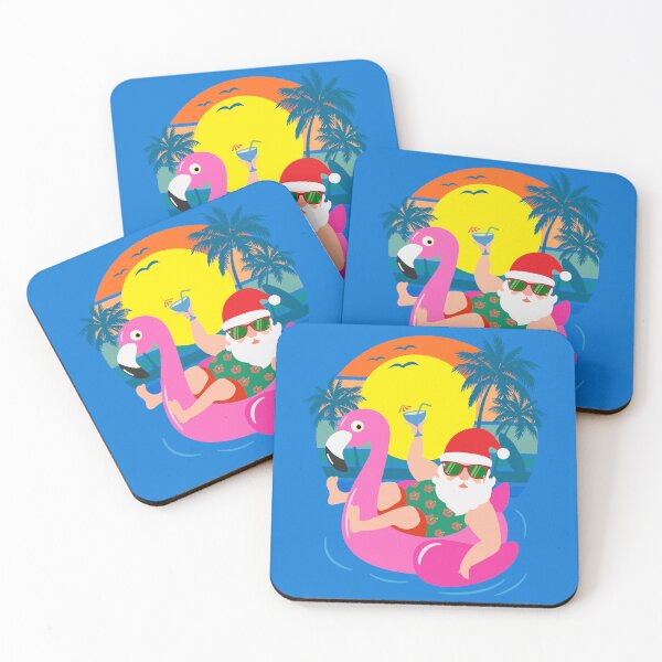 Item preview, Funny Sunset Pool Party Santa Sunglasses Flamingo Christmas designed and sold by sundae-artisan.
