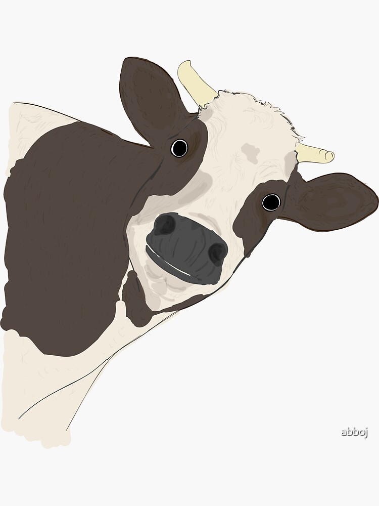 Thumbnail 3 of 3, Sticker, Cow designed and sold by abboj.