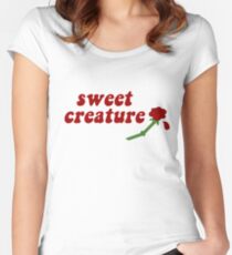 Sweet Creature Rose Design Women's Fitted Scoop T-Shirt