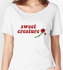 Sweet Creature Rose Design Women's Relaxed Fit T-Shirt