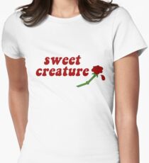 Sweet Creature Rose Design Women's Fitted T-Shirt