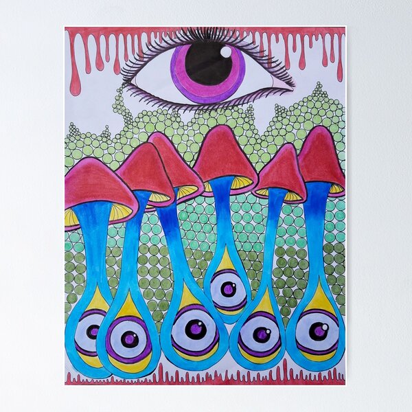 Item preview, Trippy Psychedelic Mushroom Eye designed and sold by ArtbyMeganBrock.