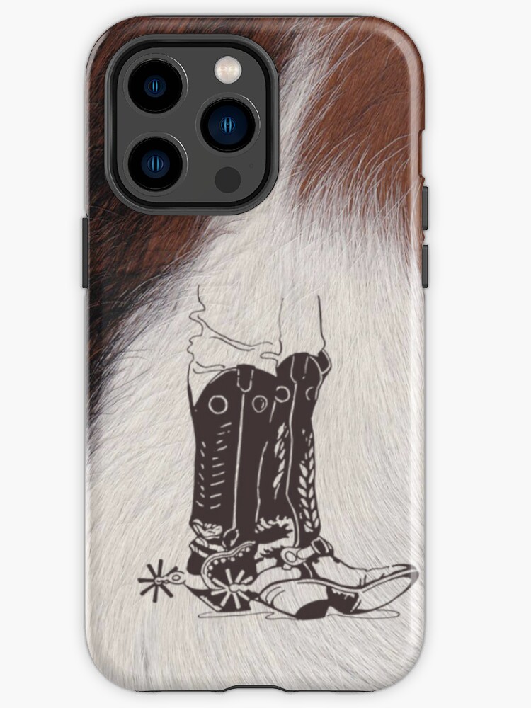 Western Cowgirl Cowboy Boots Cowhide iPhone Case for Sale by  designsbycclair