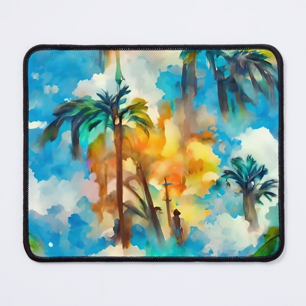 Item preview, Blue sky palms designed and sold by PinterPattern.