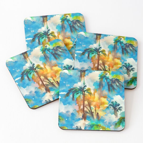 Item preview, Blue sky palms designed and sold by PinterPattern.