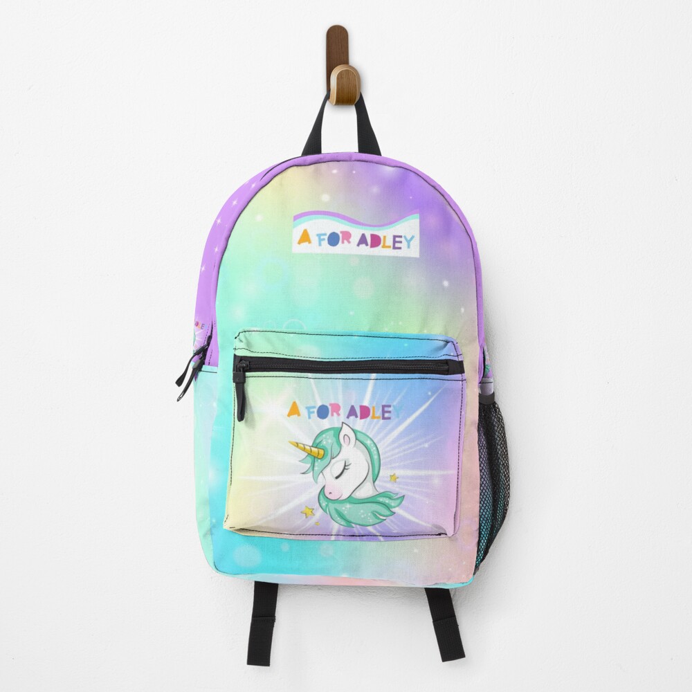 "Beautiful A For Adley girls school backpack, back to school backpacks