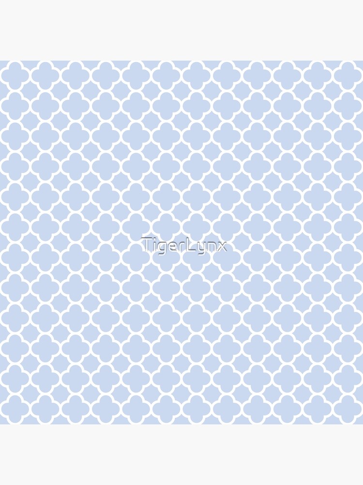 Pale Blue and White Quatrefoil Pattern by TigerLynx