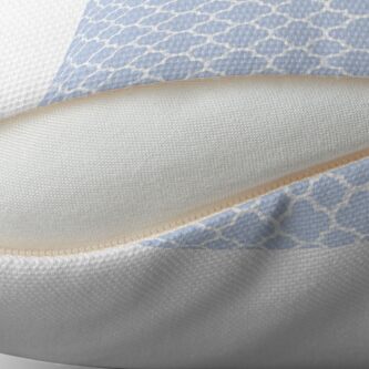 Alternate view of Pale Blue and White Quatrefoil Pattern Throw Pillow