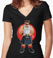 ADAM LIKES KILTS Women's Fitted V-Neck T-Shirt