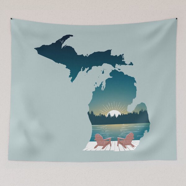 Item preview, Up North Sunset Mitten designed and sold by GreatLakesLocal.