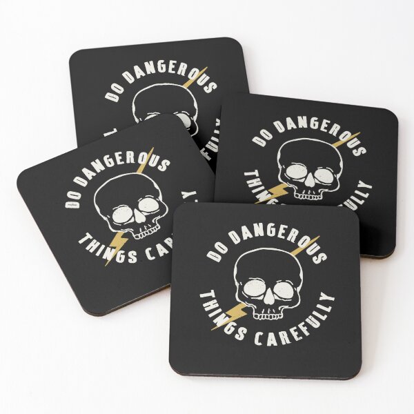 Item preview, Do Dangerous Things Carefully Skull White Ink designed and sold by ThreeTreeDesign.