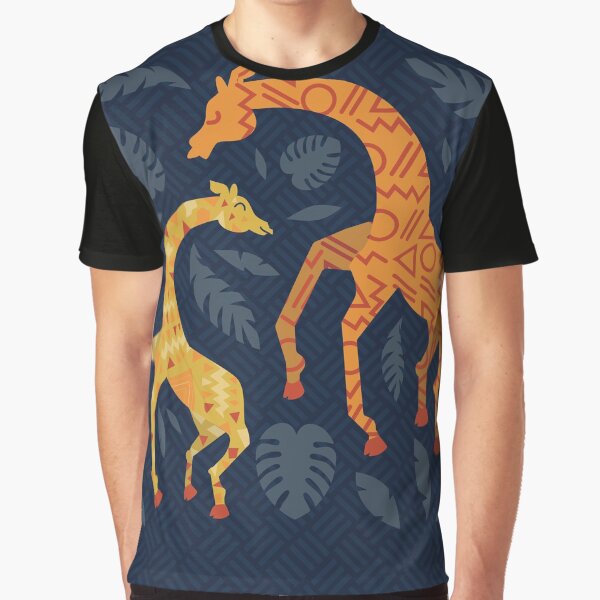 Dancing Giraffes with Patterns Graphic T-Shirt