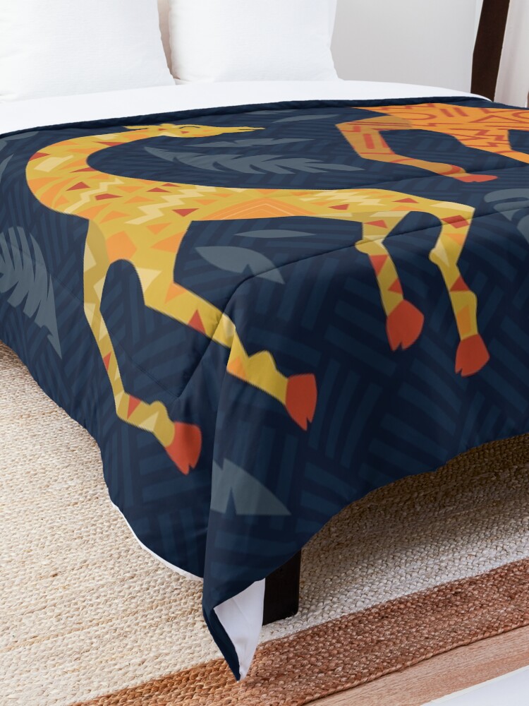 Alternate view of Dancing Giraffes with Patterns Comforter