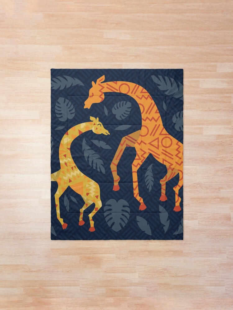 Alternate view of Dancing Giraffes with Patterns Comforter