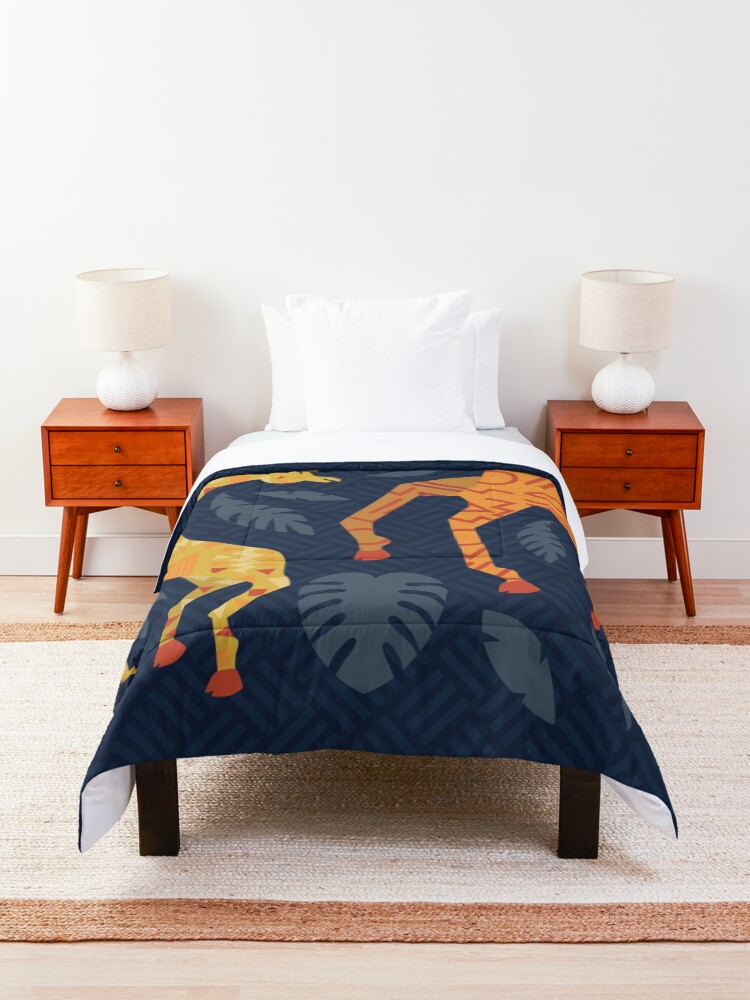 Alternate view of Dancing Giraffes with Patterns Comforter