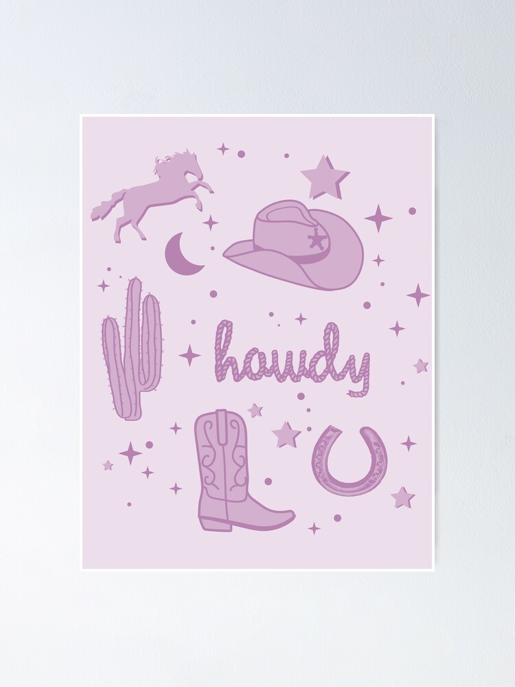 Hot Pink Cowboy Hat & Boot Pattern Pink Cowgirl - View #2