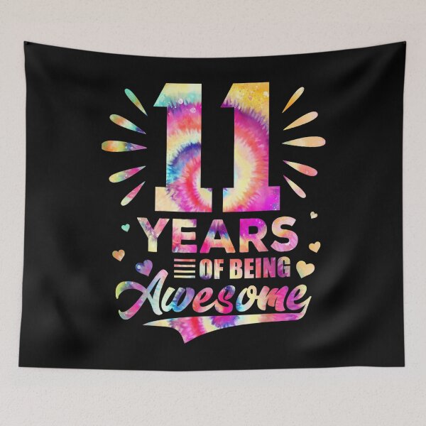 Item preview, 11 Years Of Being Awesome 11th Birthday 11 Years Old Tie Dye  designed and sold by aumarian.