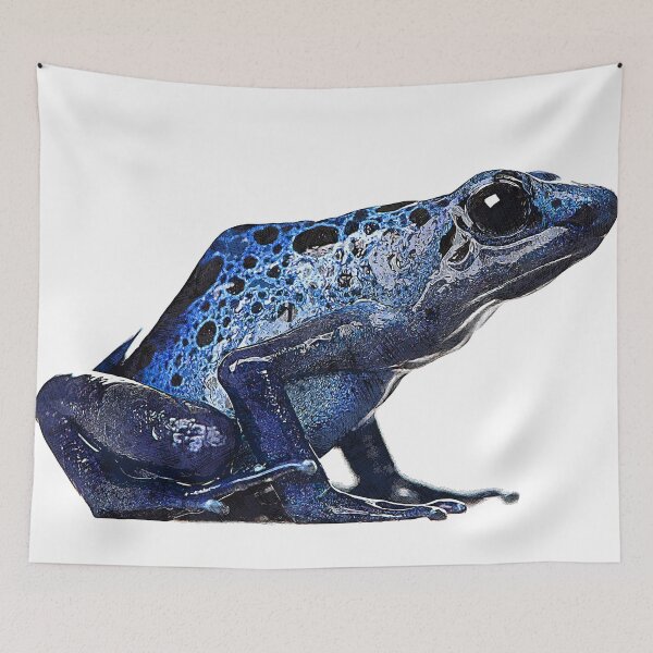 Item preview, Blue and Black, Blue Poison Dart Frog - Custom Pet Portrait Art Studio designed and sold by Custom Pet Portrait Art Studio.