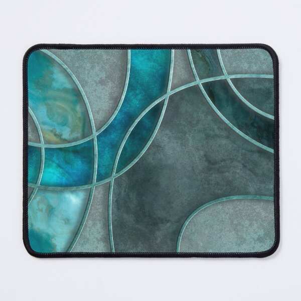 Item preview, Turquoise Teal Layered Shapes Abstract Art designed and sold by artsandsoul.