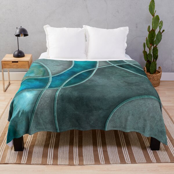 Item preview, Turquoise Teal Layered Shapes Abstract Art designed and sold by artsandsoul.