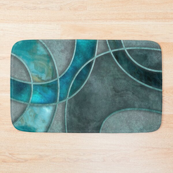 Item preview, Turquoise Teal Layered Shapes Abstract Art designed and sold by artsandsoul.