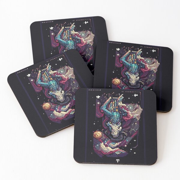 Item preview, dragon in space #2 animal tarot card designed and sold by AiAnimalCards.