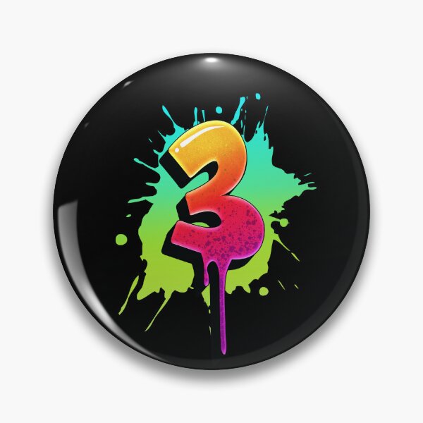 Item preview, Graffiti Number 3 Digit Colorful Paint Splash Style designed and sold by ToTheNextLetter.