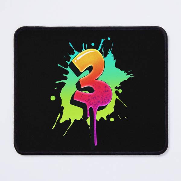 Item preview, Graffiti Number 3 Digit Colorful Paint Splash Style designed and sold by ToTheNextLetter.