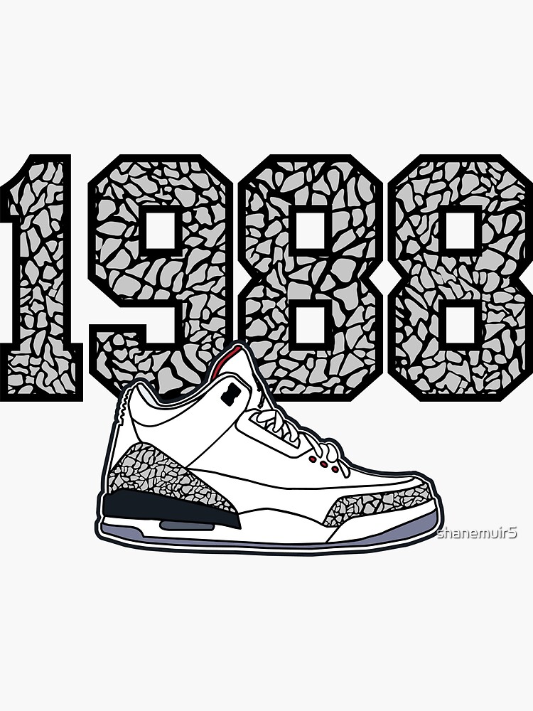 1988 jordan 3 white cement