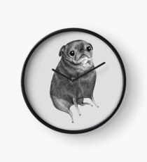 Sweet Black Pug Clock