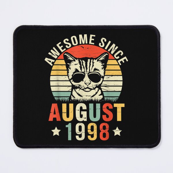 Item preview, Cat Awesome Since August 1998 Happy My Birthday 24 Years Old designed and sold by vergiebee.