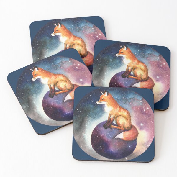 Item preview, Universal Fox - Fox Sitting on a Planet, Watercolour designed and sold by satsapienti.