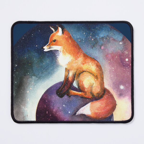 Item preview, Universal Fox - Fox Sitting on a Planet, Watercolour designed and sold by satsapienti.