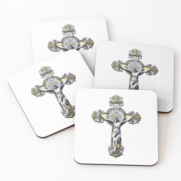 Aperçu de l'œuvre Crucifix Benoît Or & Argent créée et vendue par DeusExMachina1.