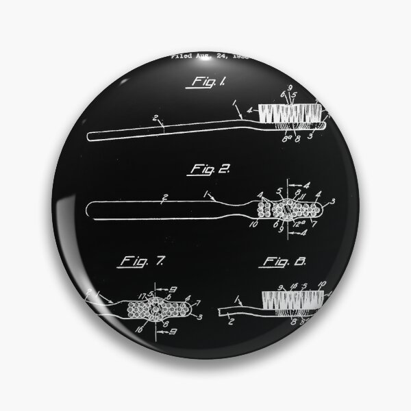 Item preview, Toothbrush Patent - Bathroom Art - Black And White designed and sold by patentpress.