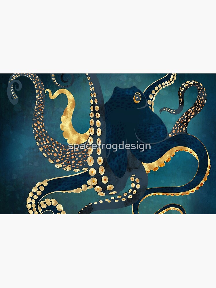 Thumbnail 4 of 4, Zipper Pouch, Metallic Octopus IV designed and sold by spacefrogdesign.