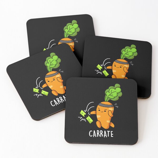 Item preview, Carrate Funny Carrot Karate Puns (Dark BG) designed and sold by punnybone.