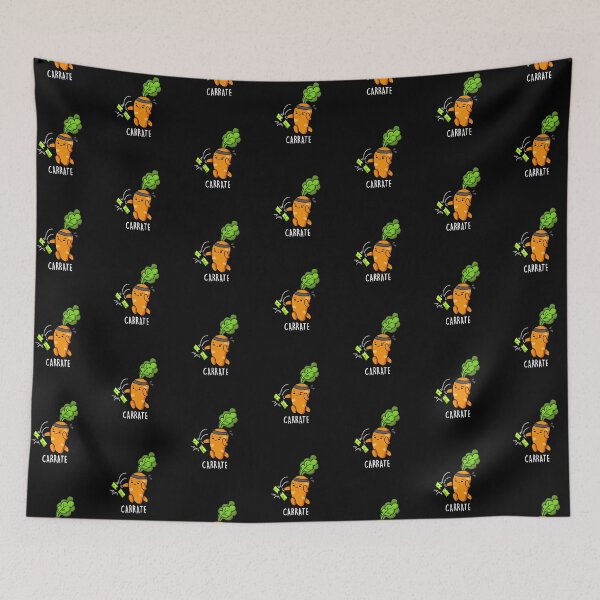 Item preview, Carrate Funny Carrot Karate Puns (Dark BG) designed and sold by punnybone.