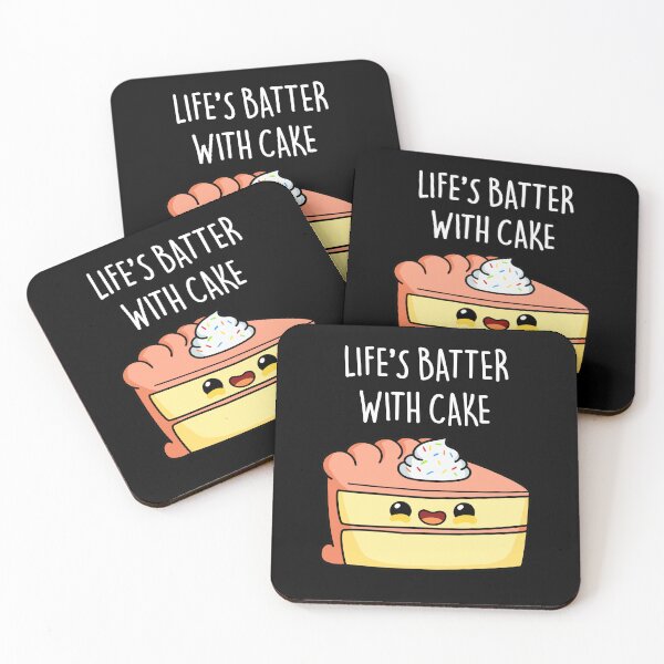 Item preview, Life's Batter With Cake Funny Cake Puns (Dark BG) designed and sold by punnybone.