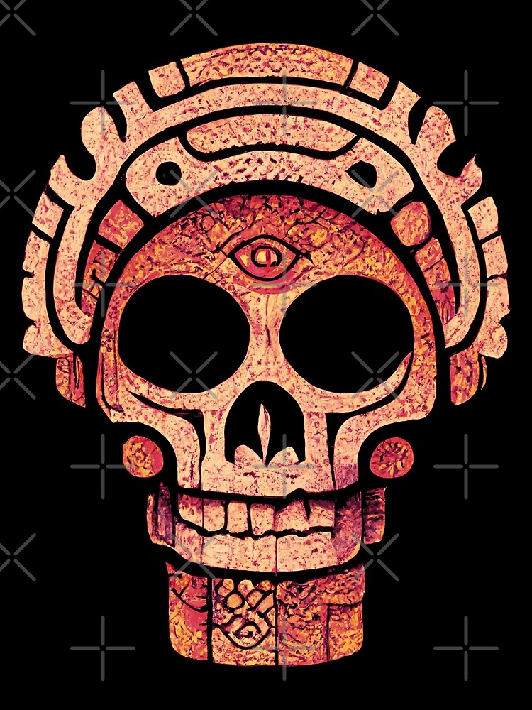 Digital Download Mayan Warrior Skull an Instant Digital 