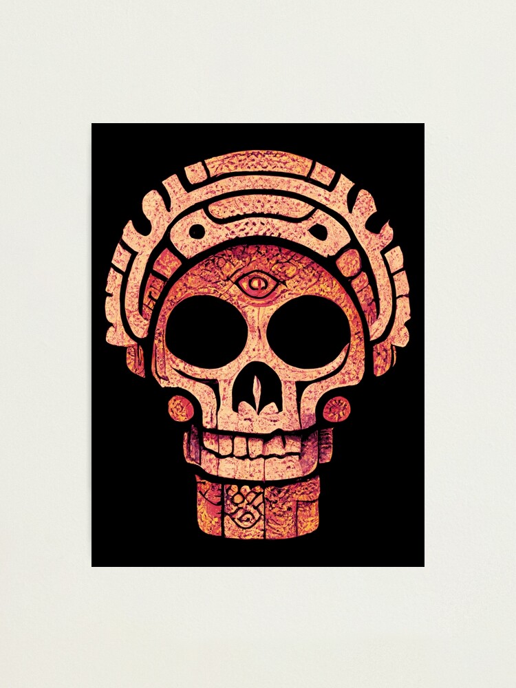 Digital Download Mayan Warrior Skull an Instant Digital 