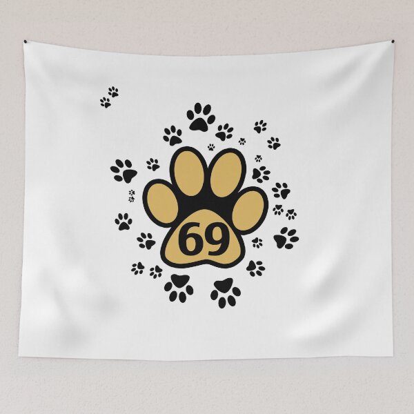 Item preview, 69 - number with animal paw designed and sold by MadandMean.