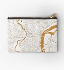 Gold Metallic Map of PHILADELPHIA by UpToDate Studio Pouch
